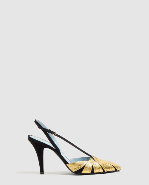 [VALENTINO-발렌티노]폴리폴리아주 스웨이드 슬링백 펌프스