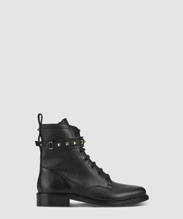 [VALENTINO-발렌티노]락스터드 가죽 컴뱃 부츠