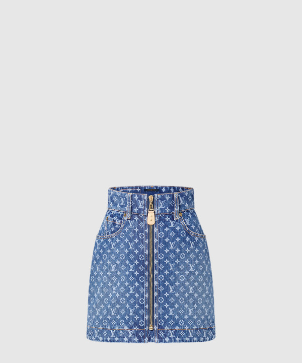 [LOUIS VUITTON-루이비통]모노그램 데님 미니 스커트 1AHIAJ