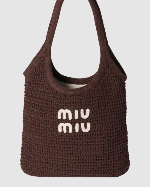 [MIUMIU-미우미우]아이비 라피아 효과 우븐 토트 백 5BG231