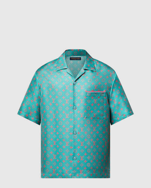 [LOUIS VUITTON-루이비통]모노그램 쇼트 슬리브드 실크 셔츠 1AHVU8