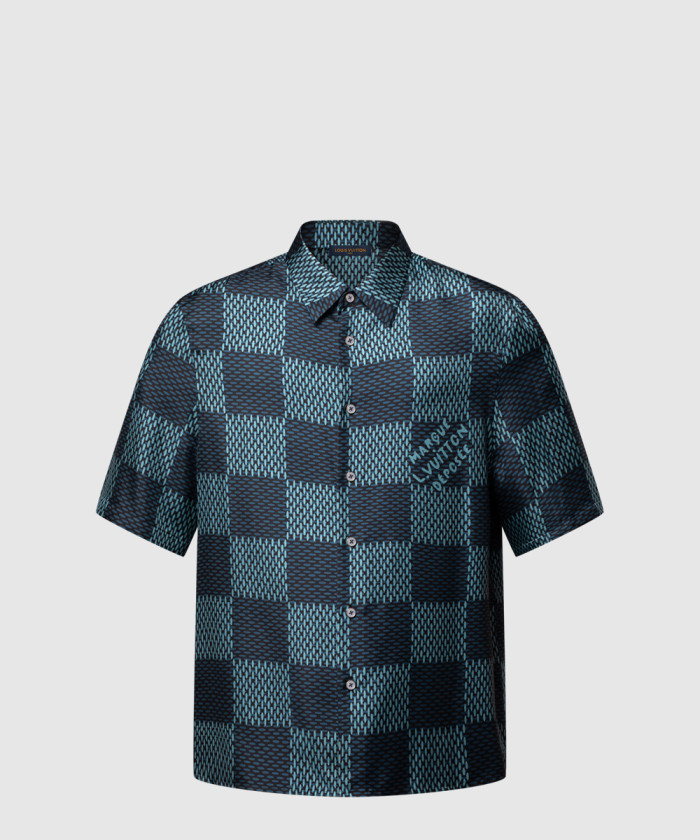 레플리카|이미테이션 louis-vuitton-루이비통다미에-쇼트-슬리브드-실크-셔츠-1ahvxv