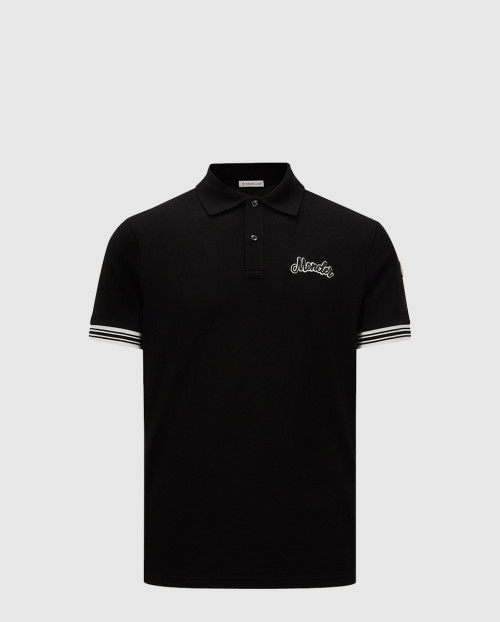 [MONCLER-몽클레어]로고 자수 코튼 폴로 셔츠