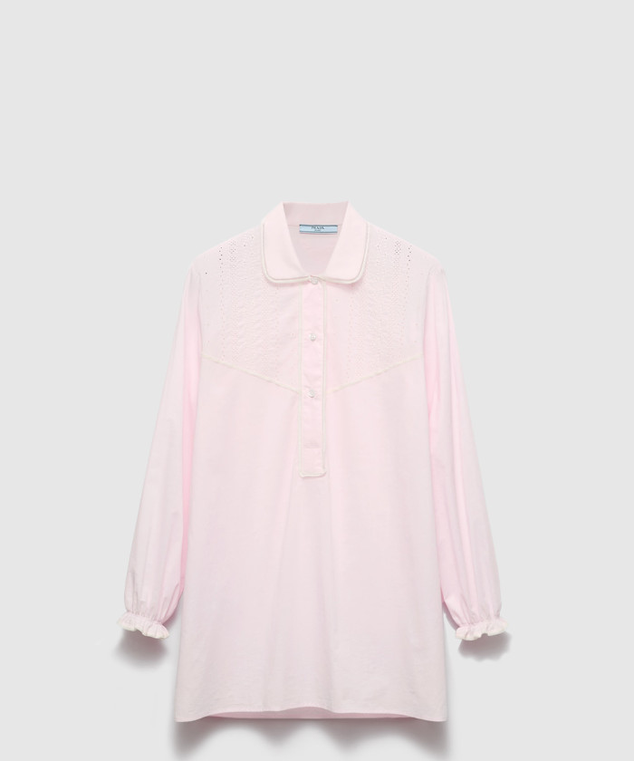 레플리카|이미테이션 prada-프라다자수-장식의-바티스트-셔츠-p451ir
