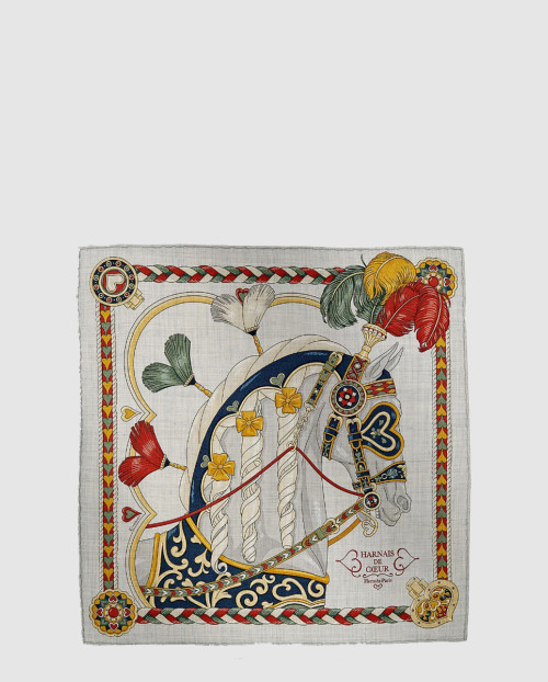 [HERMES-에르메스]Harnais de Coeur 스카프 90