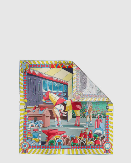 [HERMES-에르메스]Pony Pit Stop 더블 페이스 스카프 90