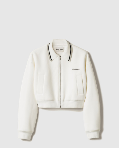 [MIUMIU-미우미우]본디드 피케 및 테크니컬 저지 블루종 재킷 ML1270