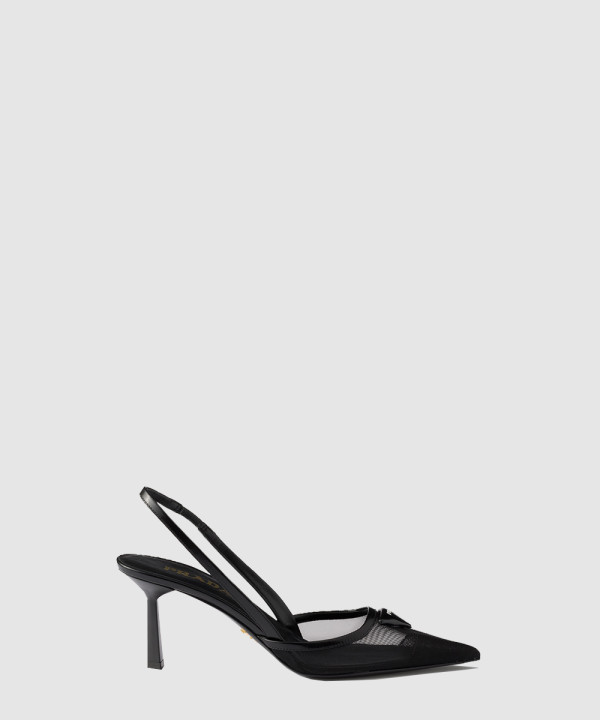 [PRADA-프라다]메시 소재 슬링백 펌프스 1I891N