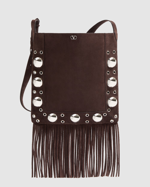 [VALENTINO-발렌티노]가라바니 넬코트 스웨이드 프린지 숄더백