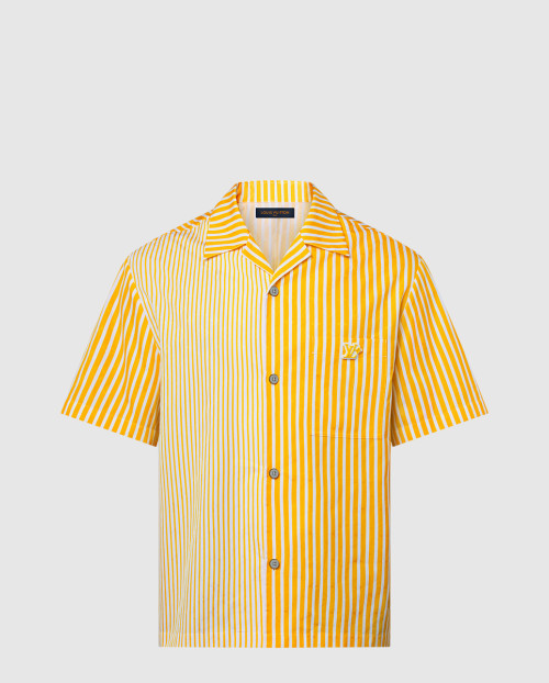 [LOUIS VUITTON-루이비통]모노그램 스트라이프드 패치워크 쇼트 슬리브드 셔츠 1AHVWW