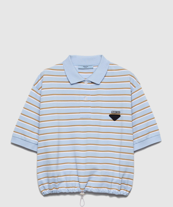 [PRADA-프라다]크롭 스트라이프 피케 폴로 셔츠 39609