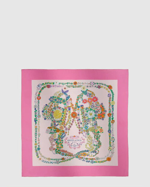 [HERMES-에르메스]Brides de Gala en Fleurs 스카프 90