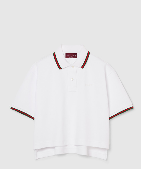 [GUCCI-구찌]웨빙 피케 디테일의 폴로 셔츠 828203