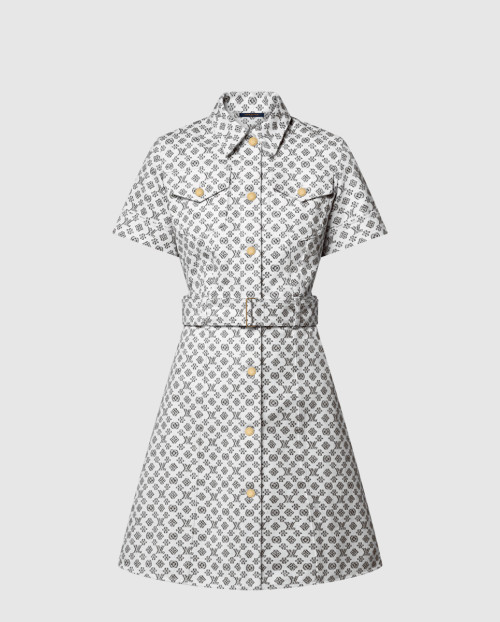 [LOUIS VUITTON-루이비통]블러리 모노그램 셔츠 드레스 1AHX00