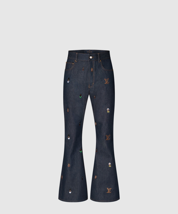 [LOUIS VUITTON-루이비통]자수 부츠컷 데님 팬츠 1AFI98