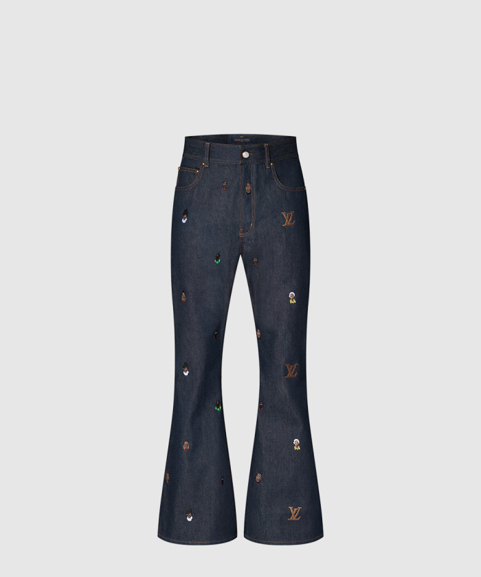 레플리카|이미테이션 louis-vuitton-루이비통자수-부츠컷-데님-팬츠-1afi98