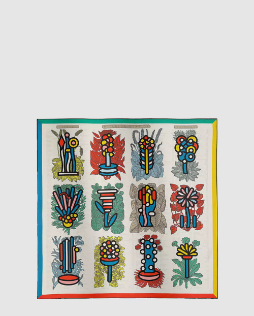 HERMES-에르메스]Botanica Grafica 더블 페이스 스카프 90