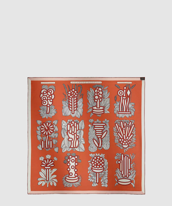 HERMES-에르메스]Botanica Grafica 더블 페이스 스카프 90