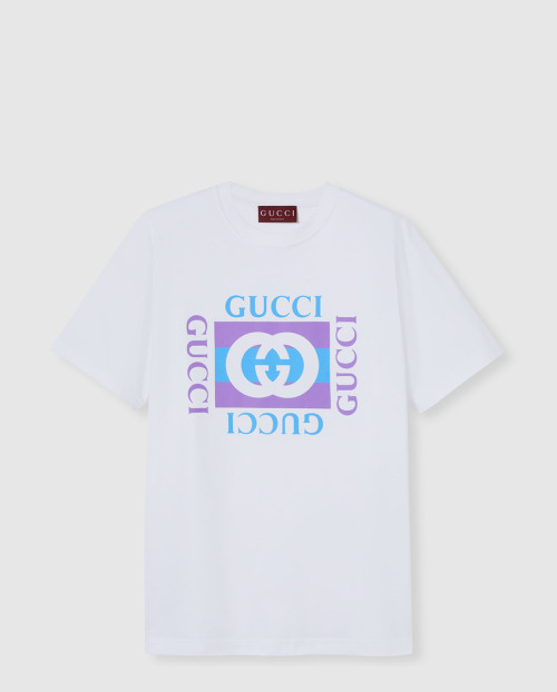 [GUCCI-구찌]프린트 디테일의 코튼 저지 티셔츠 837959