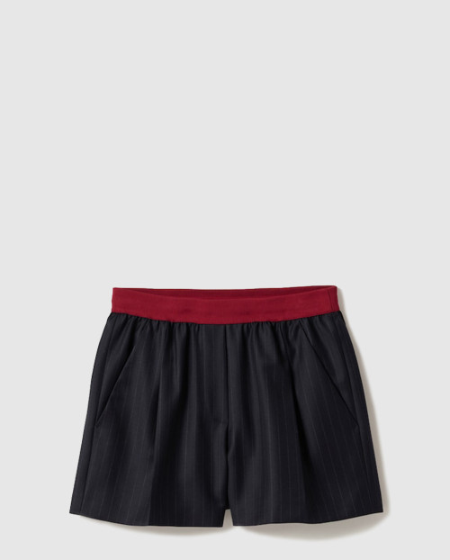 [MIUMIU-미우미우]핀스트라이프 쇼츠 MP1924