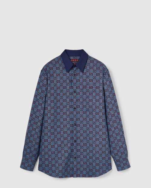 [GUCCI-구찌]GG 비쉬 코튼 울 자카드 셔츠 814715