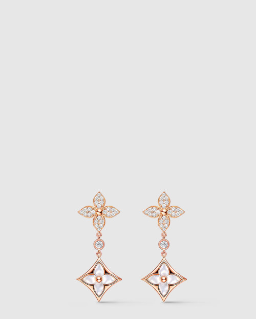 [LOUIS VUITTON-루이비통]컬러 블라썸 더블 스타 롱 귀걸이 Q06489