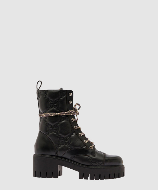 [GUCCI-구찌]퀼팅 가죽 레이스업 부츠 742794
