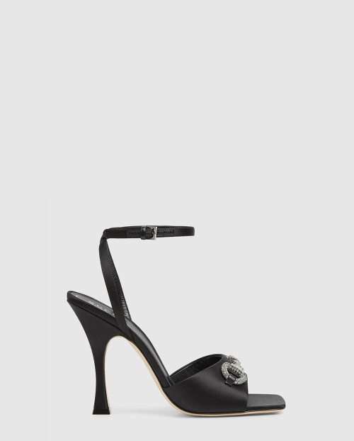 [GUCCI-구찌]크리스탈 홀스빗 장식이 있는 샌들 834344