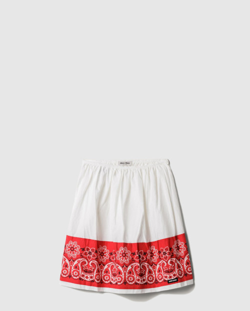 [MIUMIU-미우미우]프린트 슬럽 포플린 스커트 MG2487