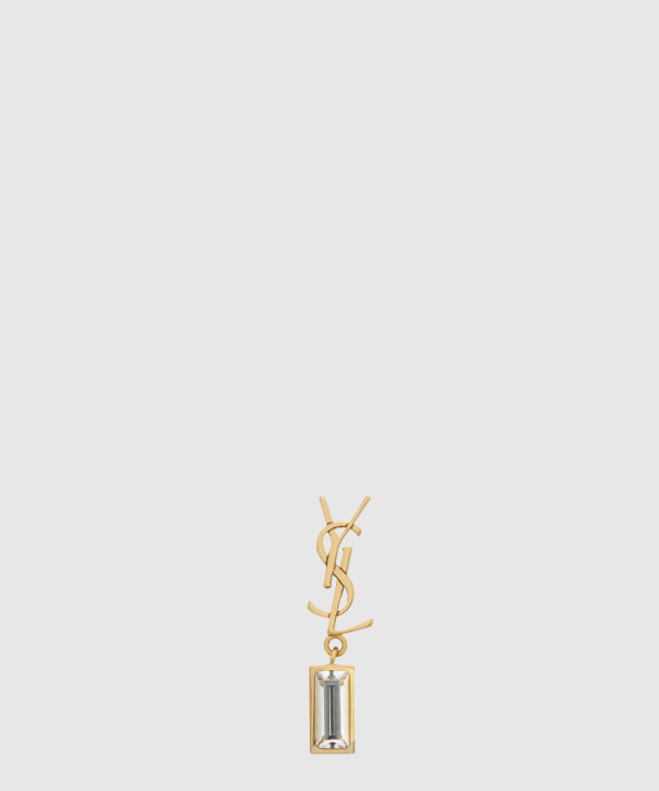 [SAINT LAURENT-생로랑]메탈 및 라인스톤 소재의 Cassandre 싱글 이어링 746624