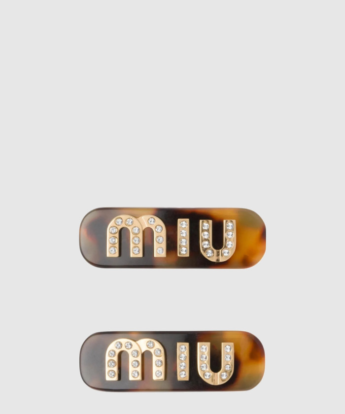 레플리카|이미테이션 miumiu-미우미우크리스탈-로고-헤어핀-5jf091