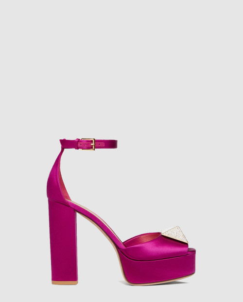 [VALENTINO-발렌티노]크리스탈 오픈 투 새틴 플랫폼 펌프