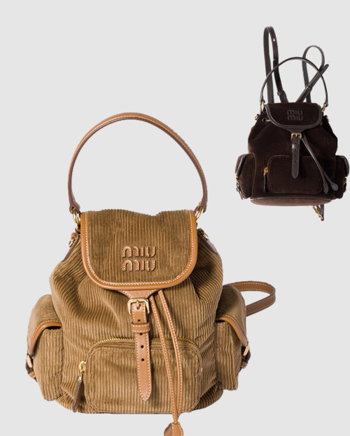 [MIUMIU-미우미우]코듀로이 백팩 5BZ043