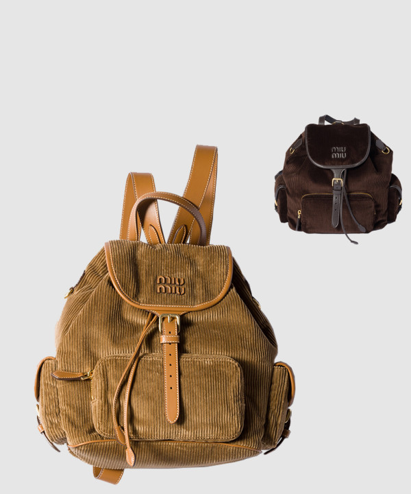 [MIUMIU-미우미우]코듀로이 백팩 5BZ042