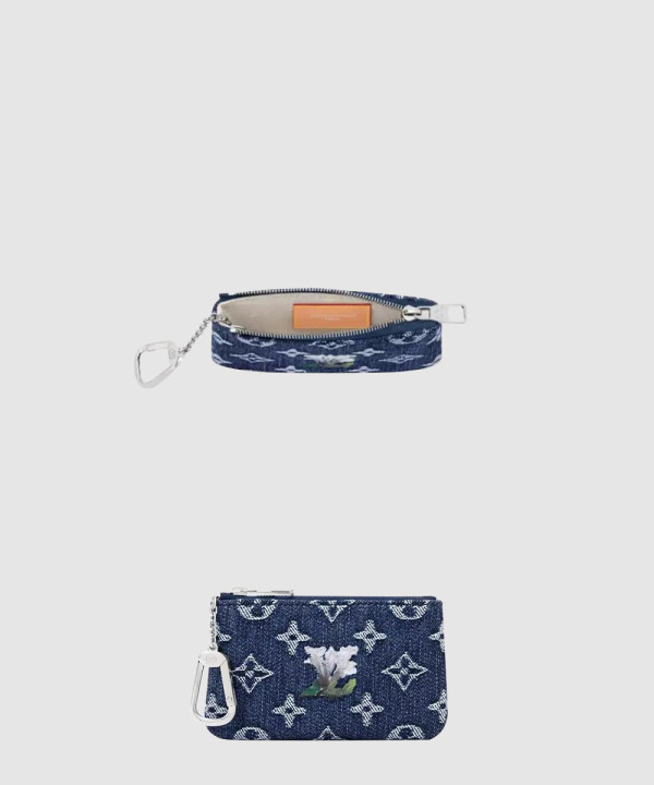 [LOUIS VUITTON-루이비통]모노그램 플라워 데님 클레 지퍼 키링 카드지갑 M27561